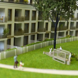 Präsentationsmodell einer Wohnanlage Truderingstraße, München