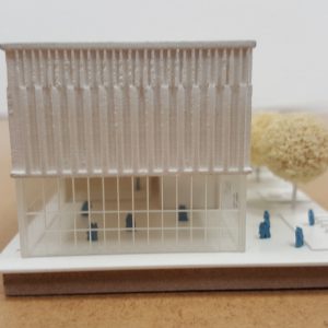 Wettbewerbsmodell mit 3D-Druck-Gebäude