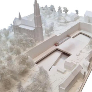 Geplante Fuß- und Radwegbrücke nahe der Heilig Kreuz Kirche am Giesinger Berg in München
