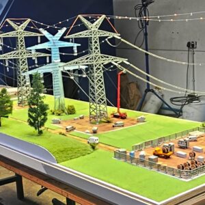 Seiltausch-Modell, TransnetBW GmbH, AMOS -Modellbau - Übertragungsnetzbetreiber für Baden-Württemberg