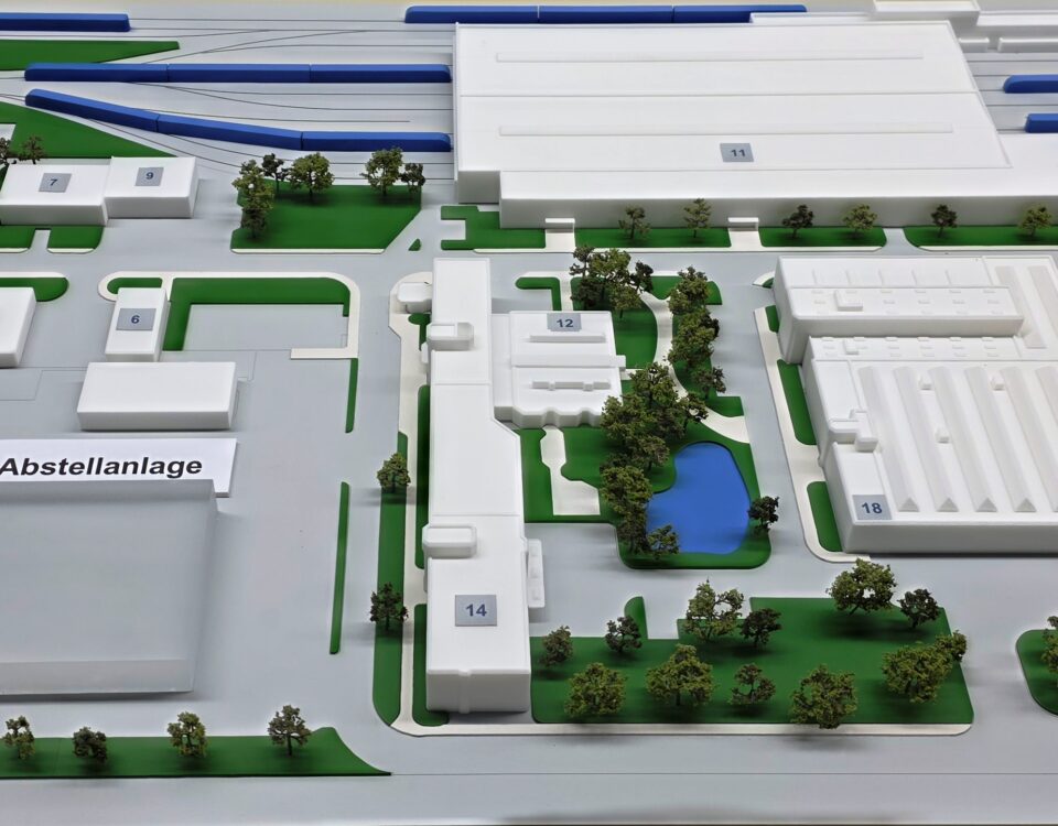 Anschauungsmodell: U-Bahnbetriebshof Nord, München M 1: 500
